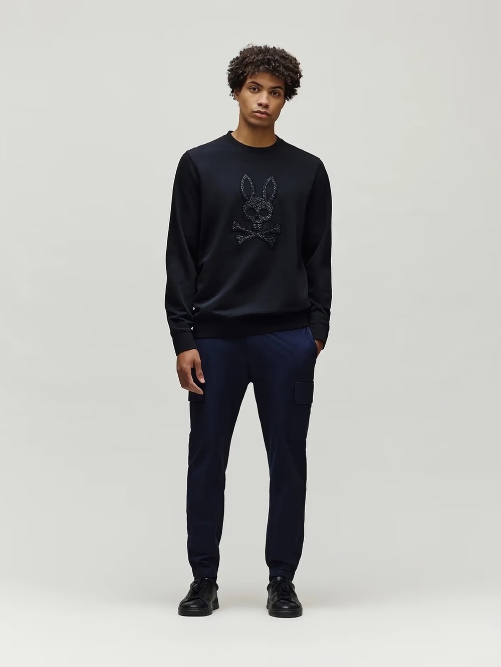 NWT Psycho Bunny Gabin Textured Crew Men's 3XL Black Textured Embroidery - Picture 4 of 12